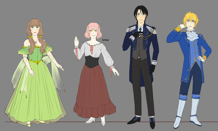 "E-sekai" character designs